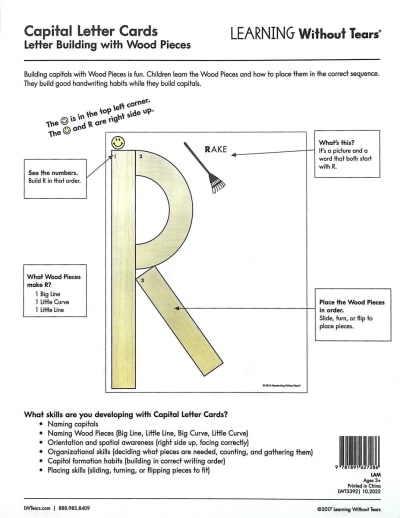 Capital Letter Cards for Wood Pieces Laminatd