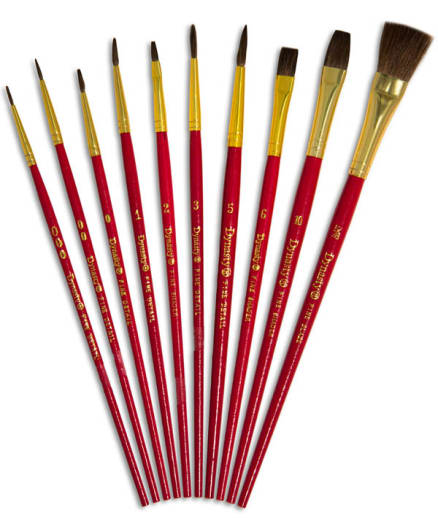 Hobby & Craft Asst. Dynasty Paint Brushes (Set #9)