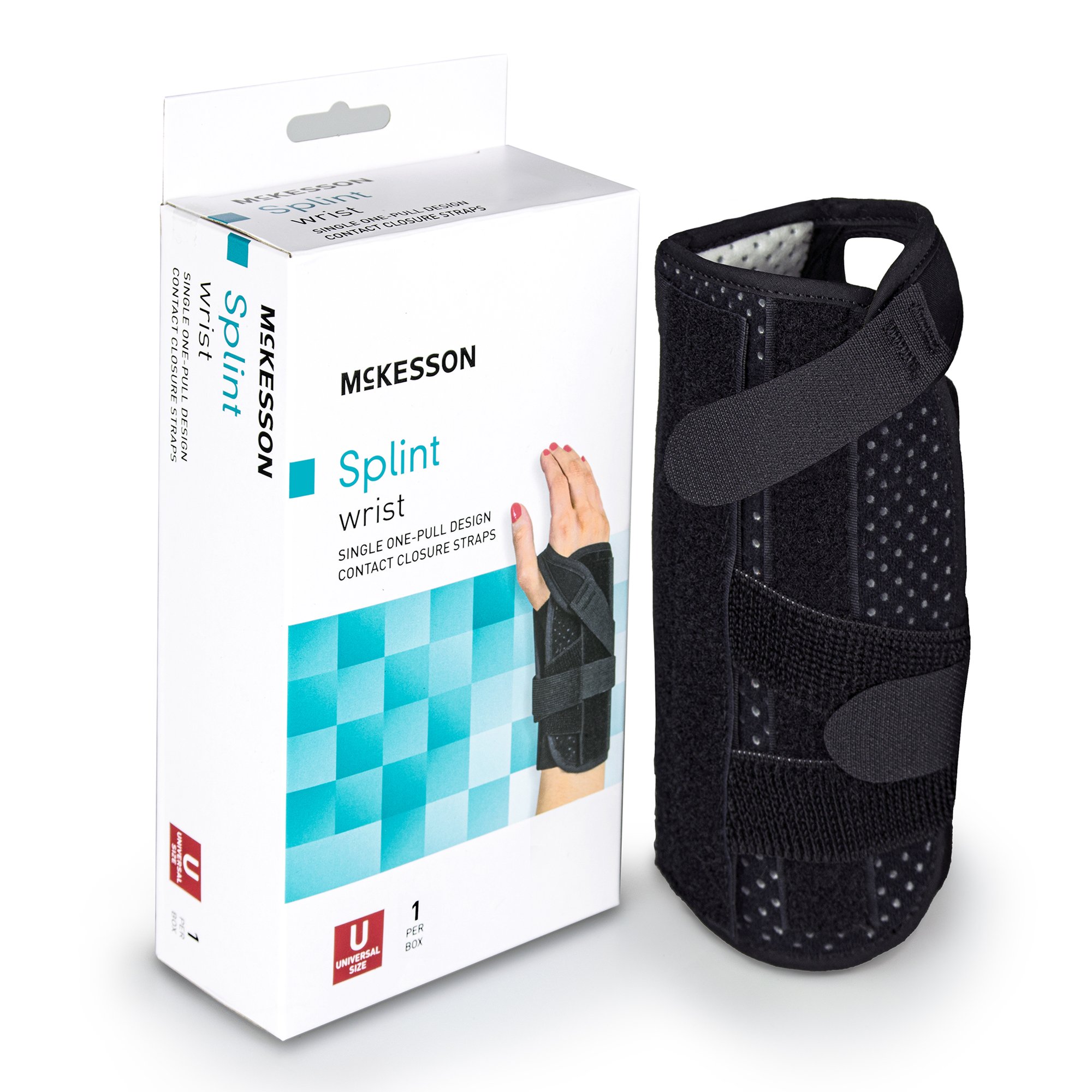 McKesson Left Wrist Splint with Single One-Pull Design, One Size Fits Most MK 1159162