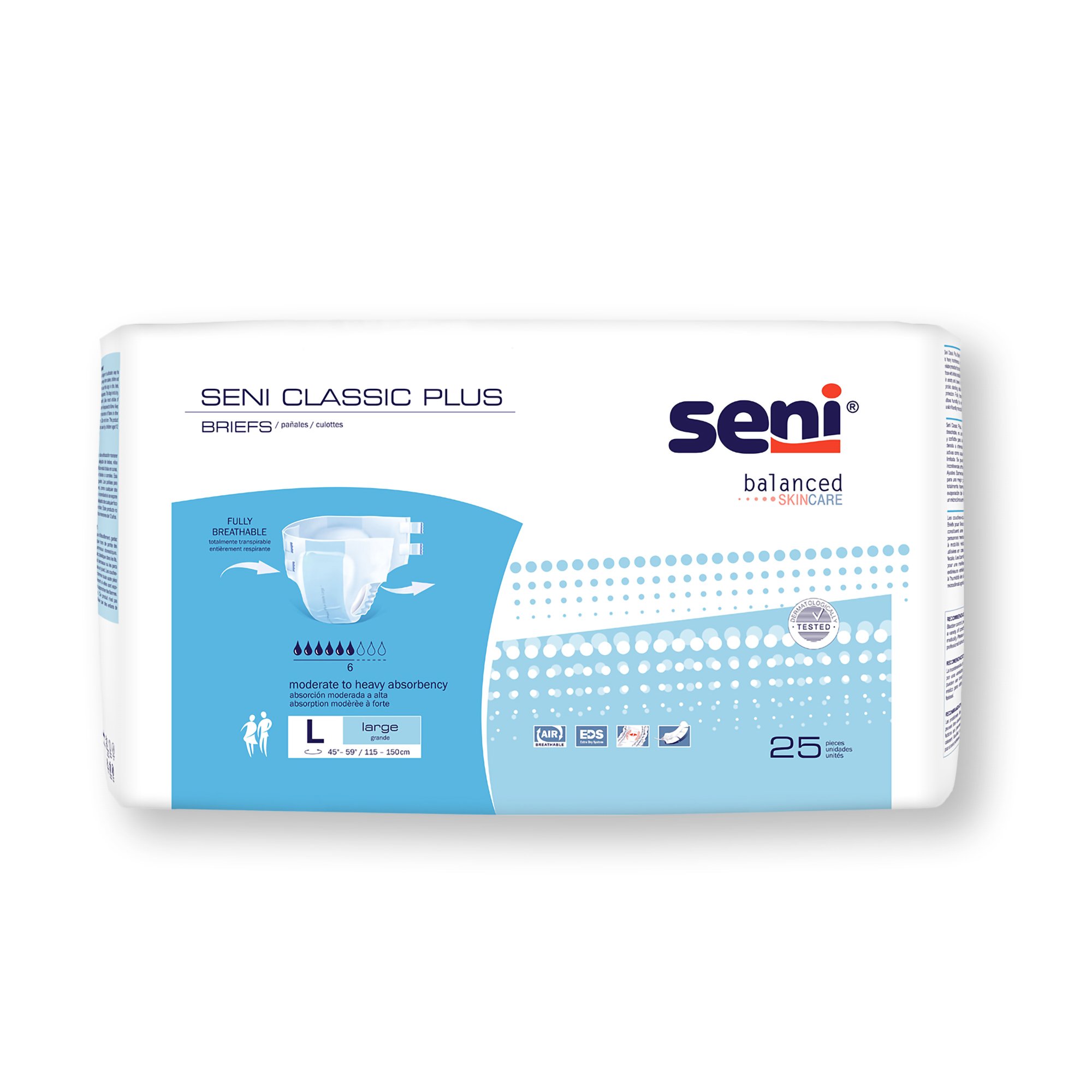 Seni Classic Plus Moderate to Heavy Absorbency Incontinence Brief, Large MK 1163864