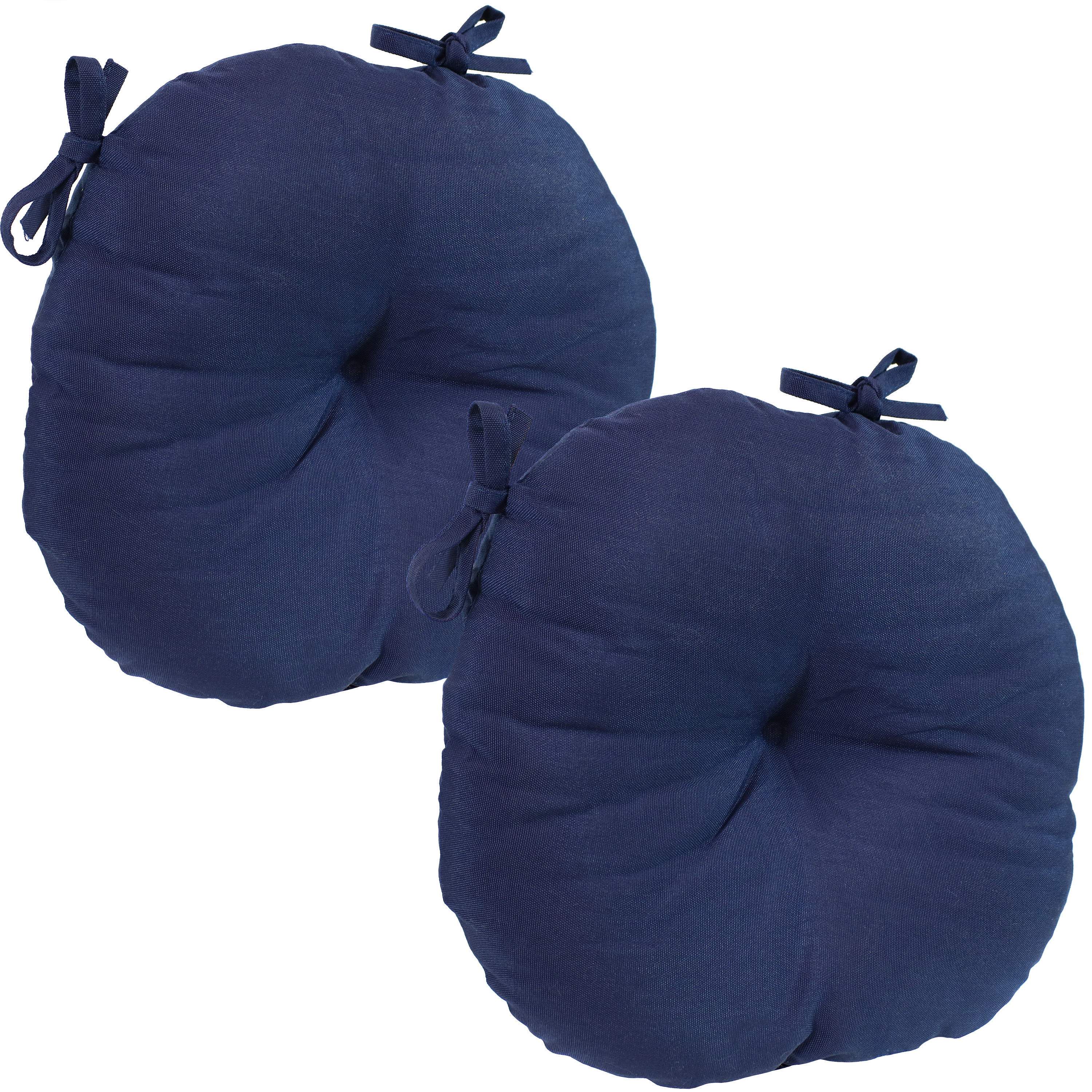 Sunnydaze Olefin Round Patio Seat Cushions - Set of 2 - Blue