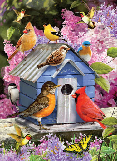 Cobble Hill Spring Birdhouse Jigsaw Puzzle (1000 piece)