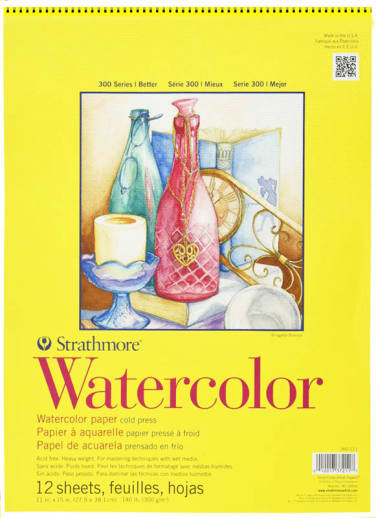 Watercolor Pad, 11" x 15" - 12 Sheets