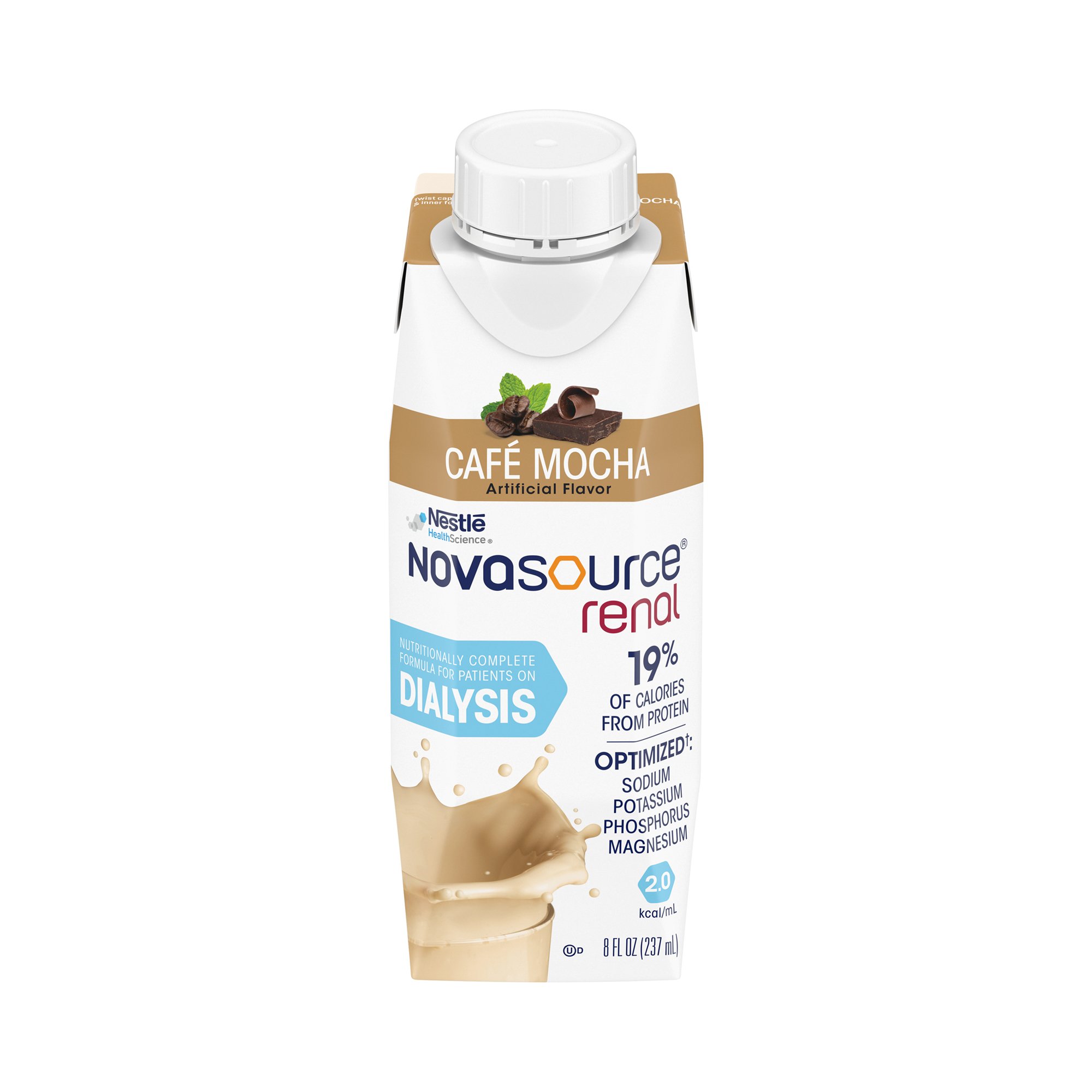 Novasource Renal Caf Mocha Formula for Patients on Dialysis, 8-ounce carton MK 1178534
