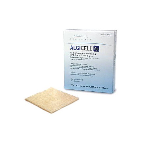 Algicell Ag Silver Calcium Alginate Dressing, 4 x 5 Inch MK 993952