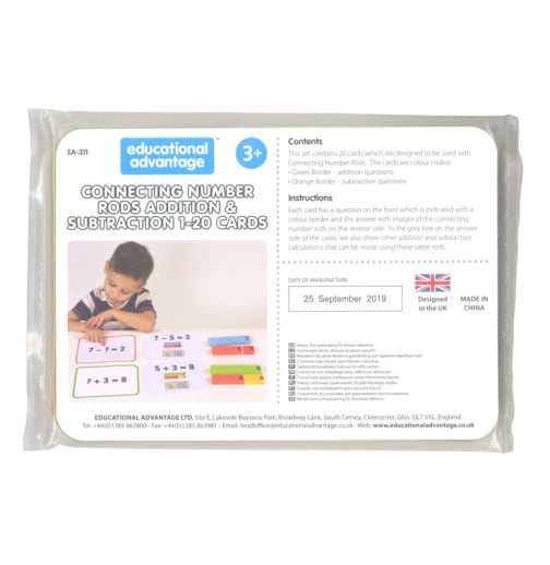 Connecting Number Rods Addition & Subtraction 1-20 Cards