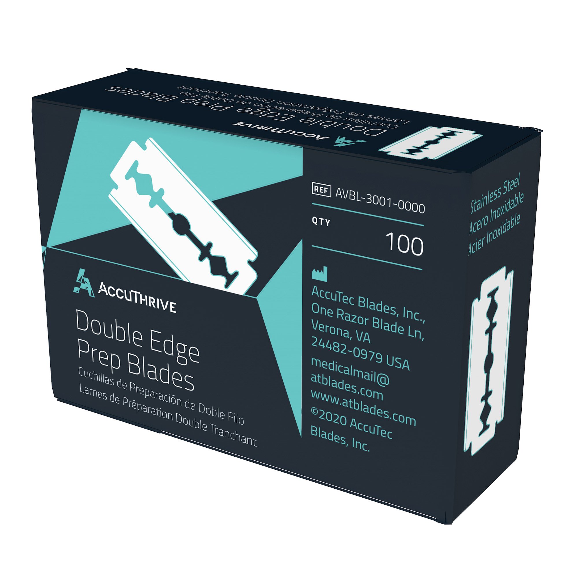 AccuThrive Double Edge Prep Blades with Microcoat, 100 ct. MK 1229842