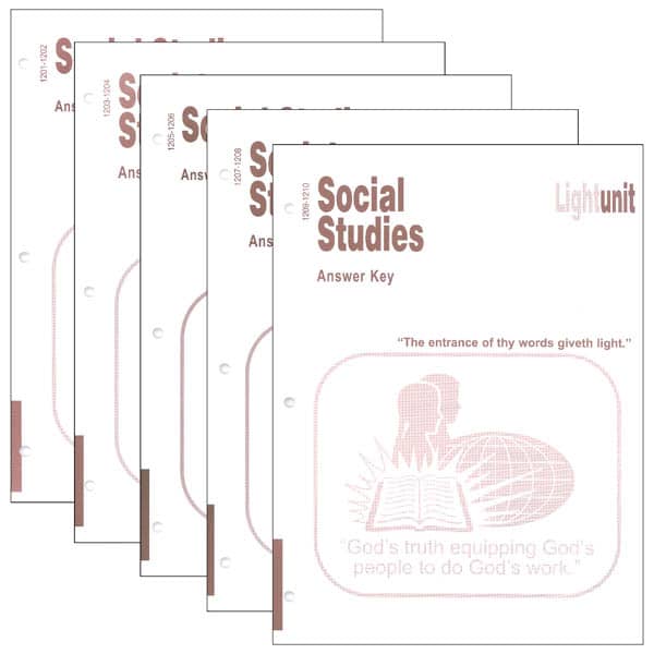 Christian Light Social Studies 1201-1210 LightUnit Answer Key Set
