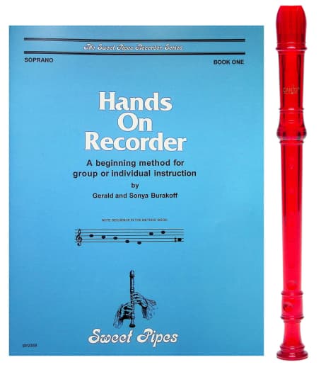 Hands On Recorder Book with Red Canto Recorder