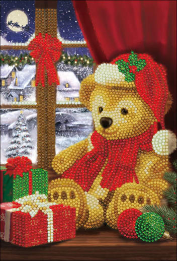 Crystal Art Notebook Kit - Festive Teddy