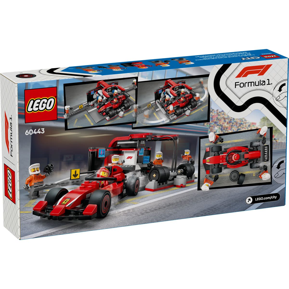 LEGO City Formula 1 Pit Stop & Pit Crew with Ferrari Car (60443)