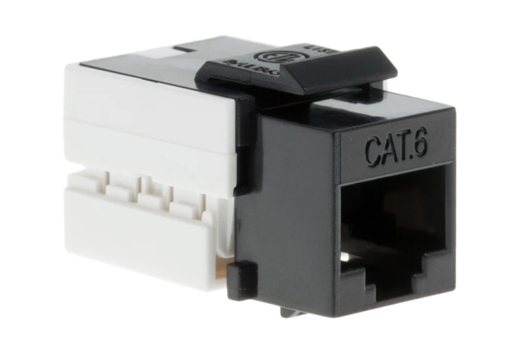 Cat6 RJ45 110 Type Keystone Jack, Black