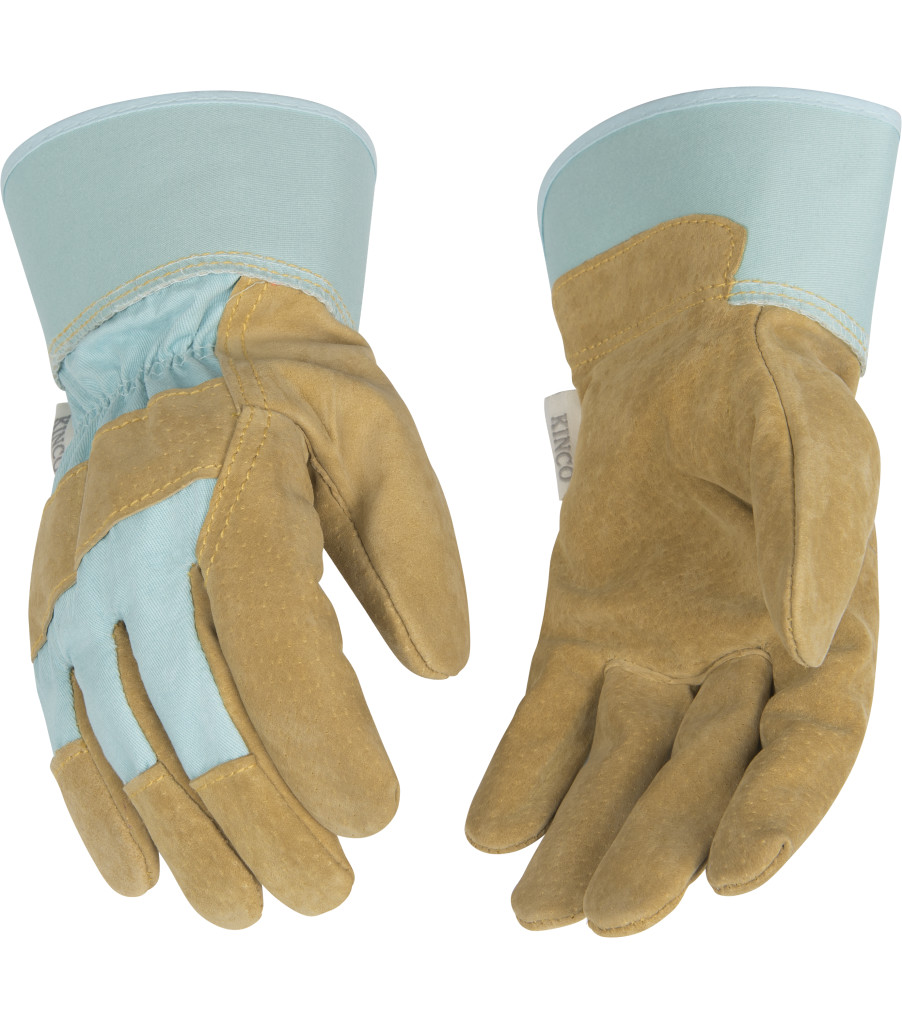 Women's Suede Pigskin Palm with Safety Cuff, Blue, large image number 2