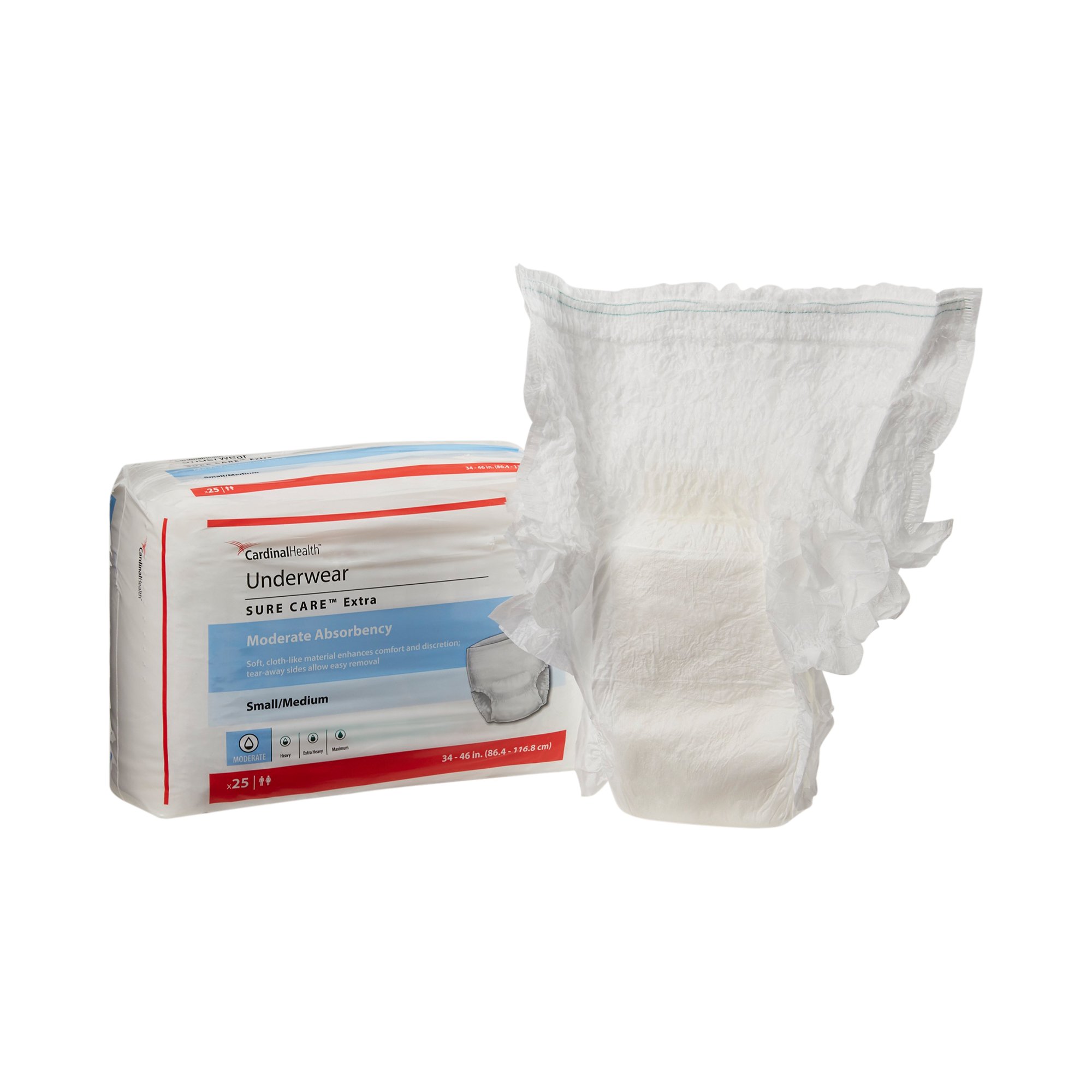 Sure Care Extra Moderate Absorbency Incontinence Underwear, Small / Medium MK 814879