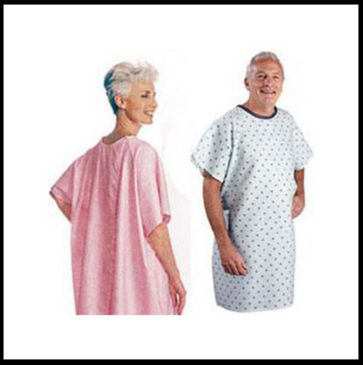 Snap Wrap Patient Exam Gown, Blue Marble Print MK 879838