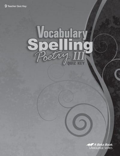 Abeka Vocabulary, Spelling Poetry III Quiz Key