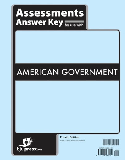 BJU Press American Government Assessments Answer Key 4th Edition