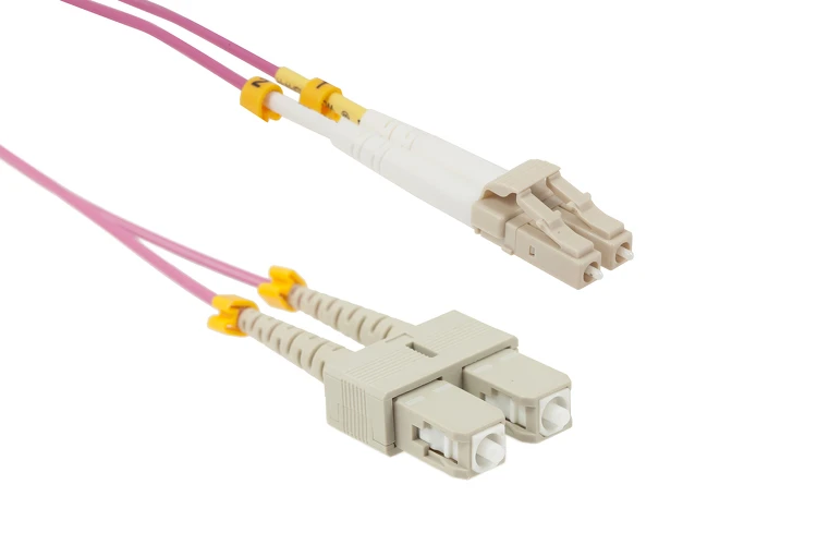 5M LC-SC OM4 40G 50/125 Multimode Duplex UPC Fiber Patch Cable, Violet