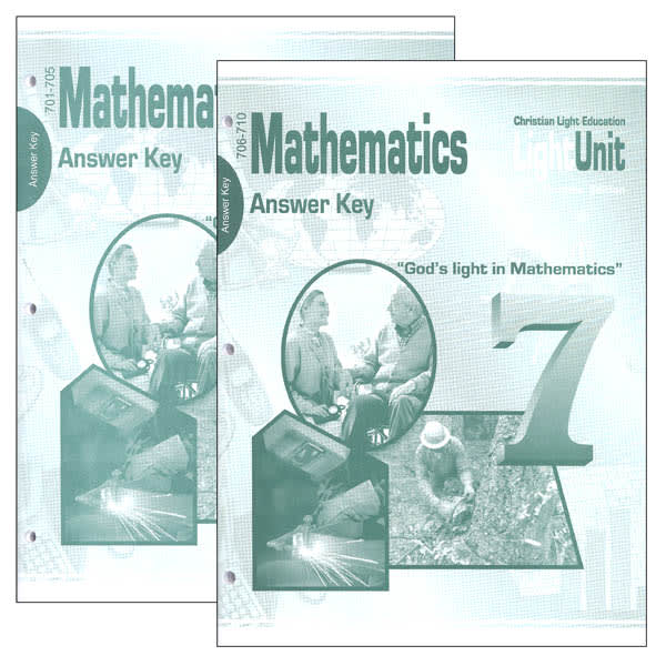 Christian Light Mathematics LightUnit 701-710 Answer Key Set Sunrise Edition