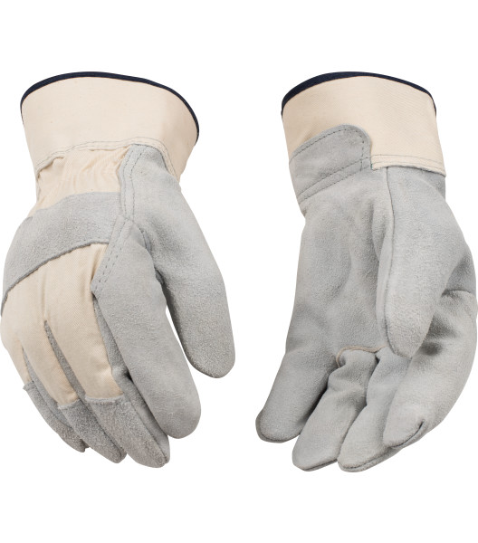 Suede Cowhide Palm with Safety Cuff, White, large