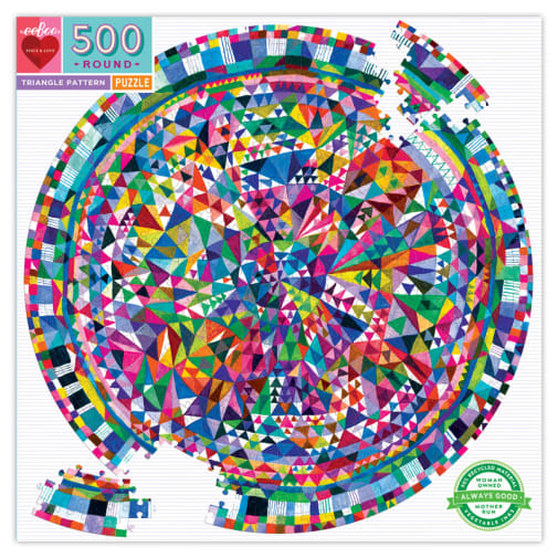 eeboo Triangle Pattern Round Jigsaw Puzzle (500 pieces)