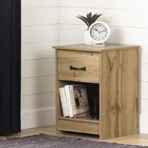 1-Drawer Nightstand with Open Storage Space