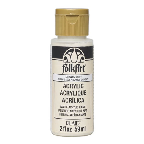 Folkart Color Acrylic Paint Warm White - 2 oz