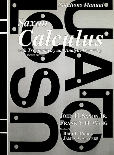 Saxon Calculus 2nd Edition Solution Manual