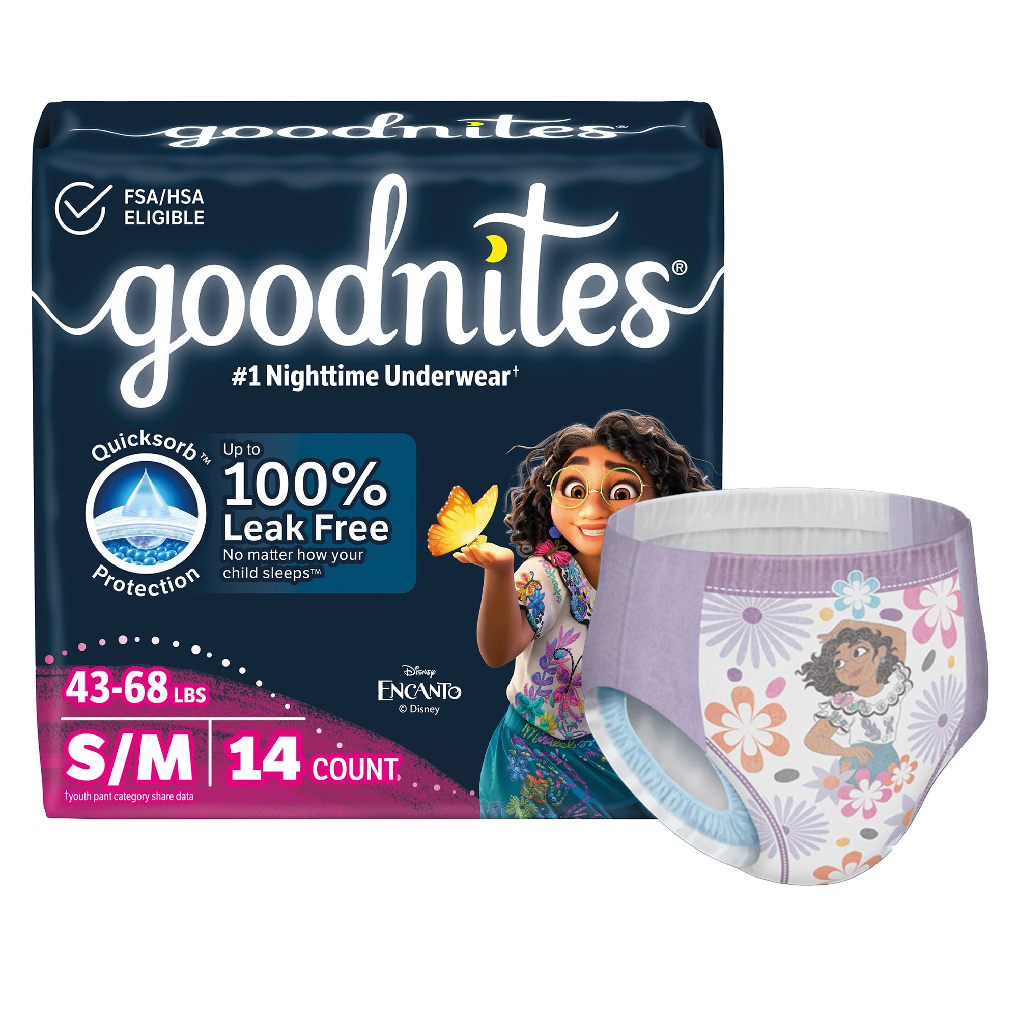 Goodnites Heavy Absorbency Nighttime Underwear, S/M for Girls 43  68 lbs. MK 883230