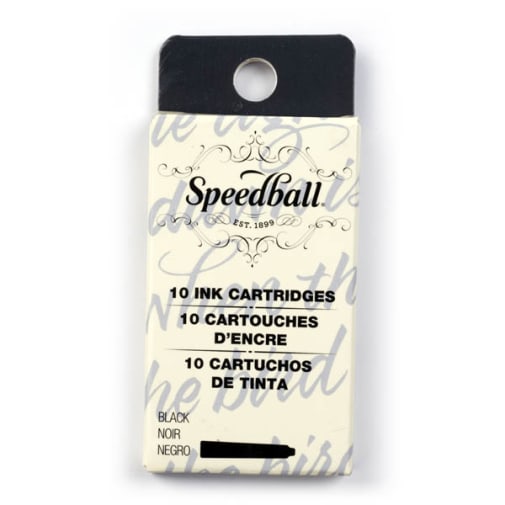 Speedball Calligraphy Fountain Pen Ink Cartridges Set - Black (10 pack)
