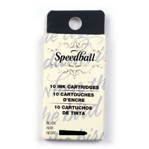 Speedball Calligraphy Fountain Pen Ink Cartridges Set - Black (10 pack)