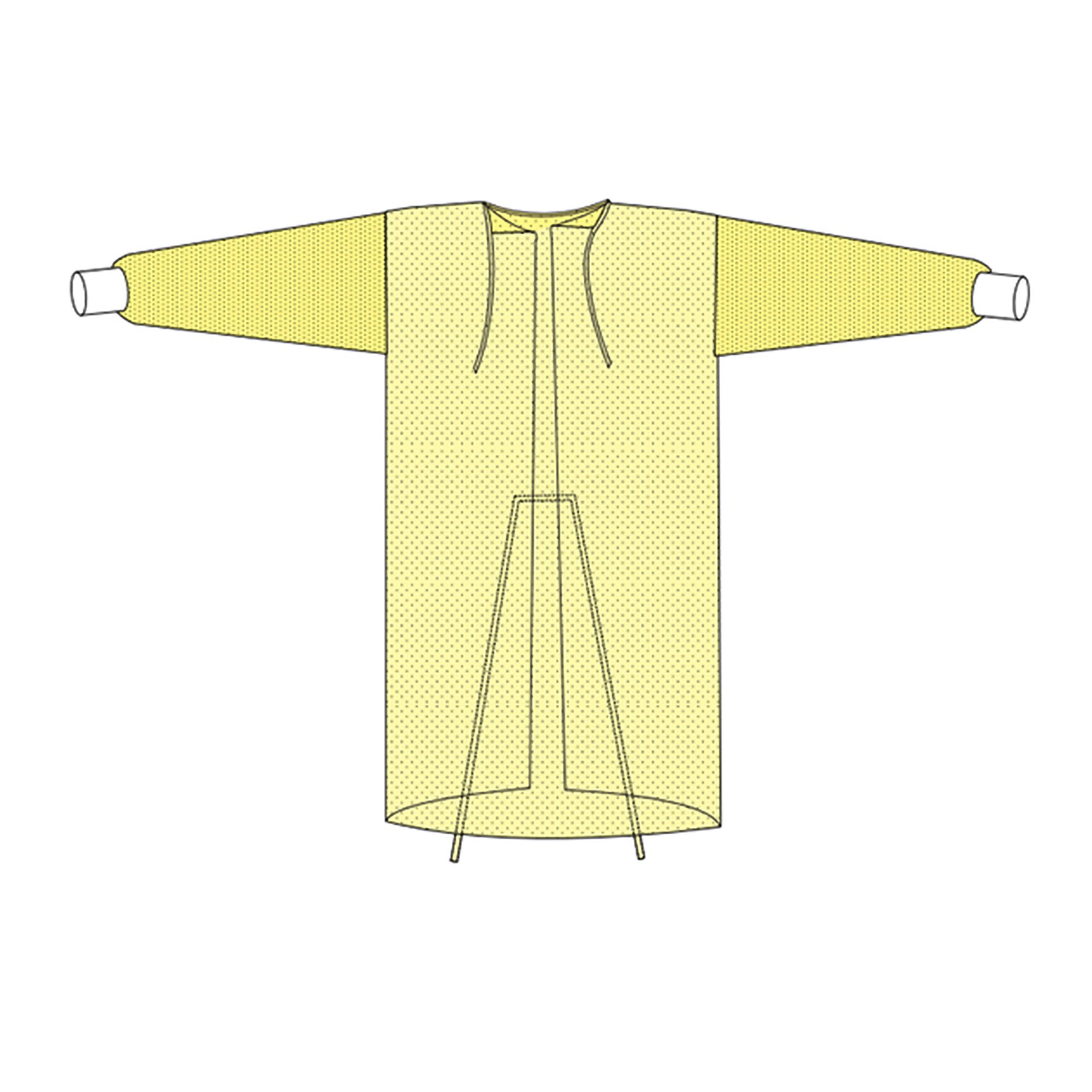 Protective Procedure Gown X-Large Yellow NonSterile Not Rated Disposable MK 1190872
