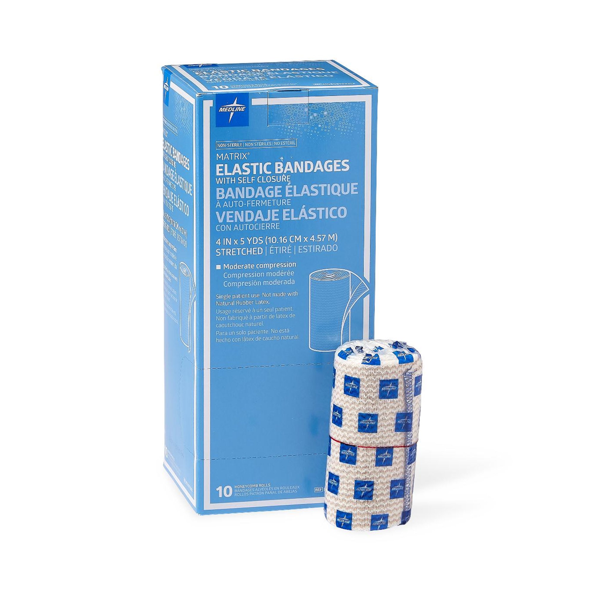 Matrix Double Hook and Loop Closure Elastic Bandage, 4 Inch x 5 Yard MK 498691