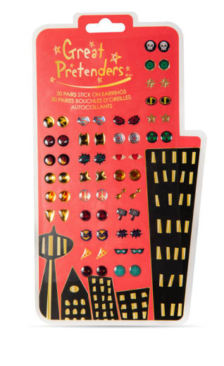 Great Pretenders Superhero Sticker Earrings, 30 pairs