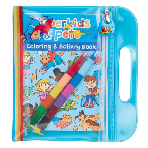 Mini Traveler Coloring and Activity Kit - Super Kids & Pets