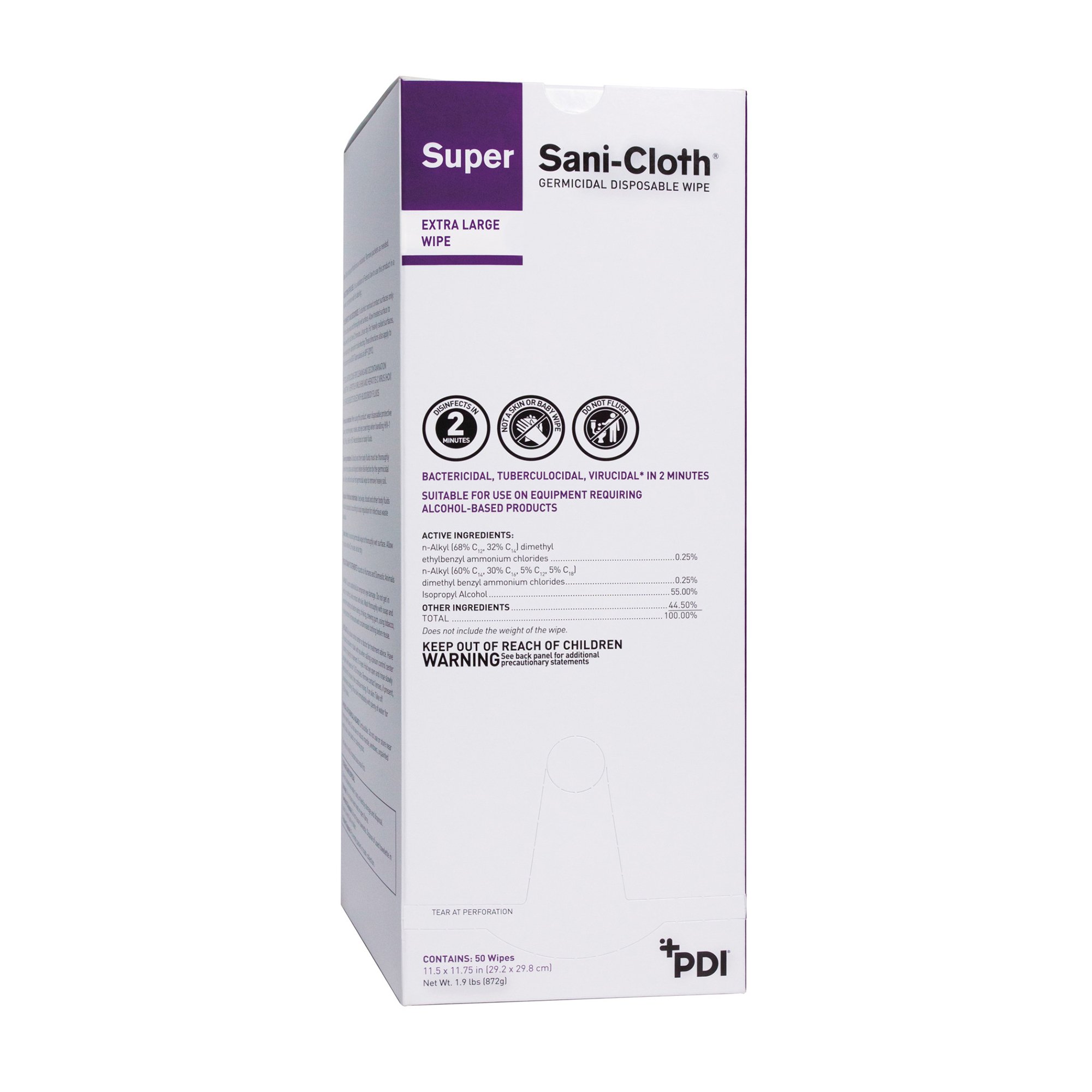Super Sani-Cloth Extra Large Germicidal Disinfectant Wipes, Individual Packets MK 188692