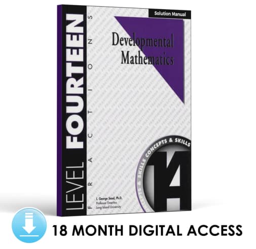 Developmental Math: Level 14 Solution Manual | Fractions: Concepts and Skills (18 Month Access)