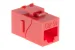 Cat5e RJ45 Inline Coupler Type Keystone Jack, Red