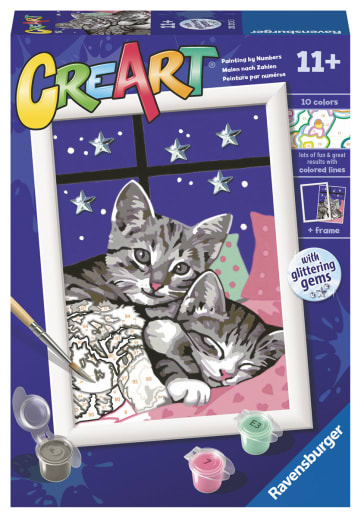 Ravensburger CreArt Paint by Number: Sleepy Kitten with Gems (5x7)