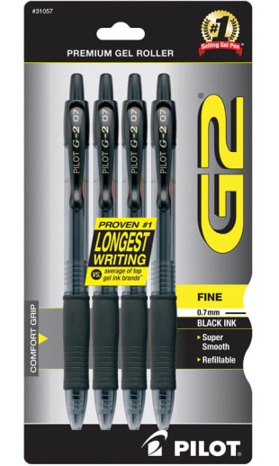 G2 Premium Gel Roller Fine Point Pen - Black (4 pack)