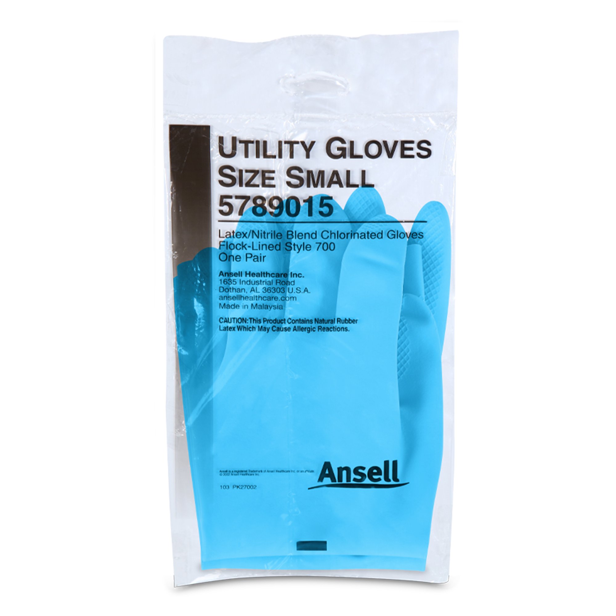 Ansell Latex/Nitrile Utility Glove, Small, Blue MK 199695