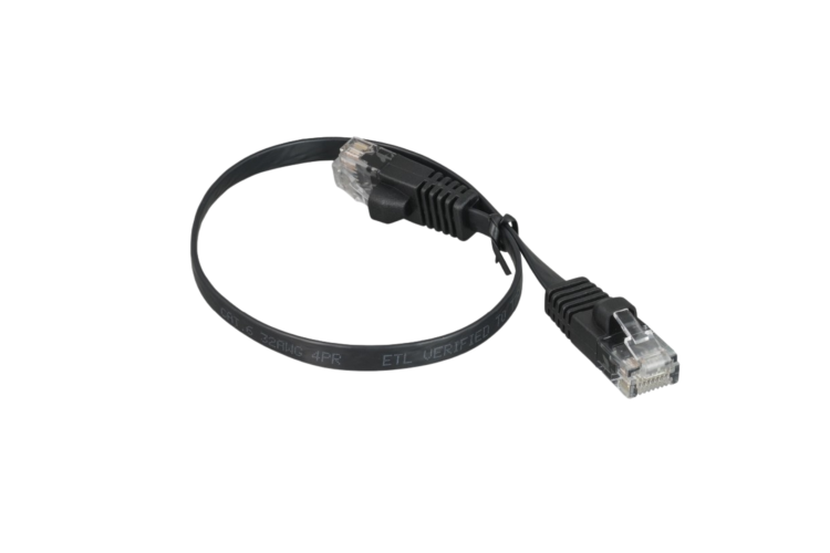 Cat 6 UTP Patch Flat Cable, 15ft. , Black