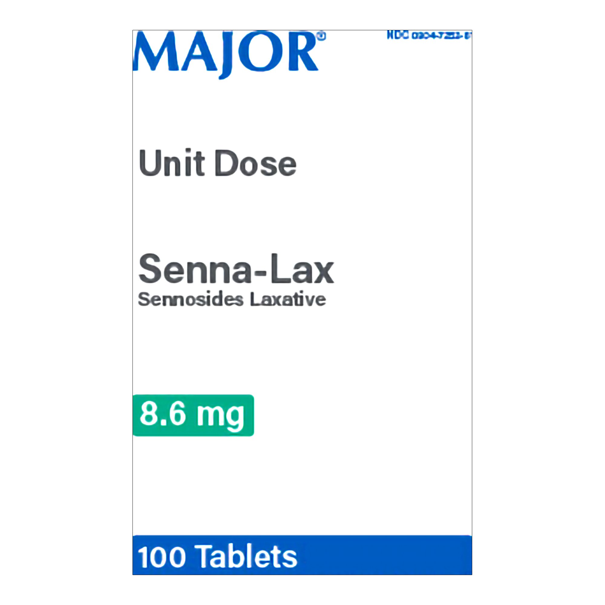 Major Senna-Lax Sennosides Laxative, 8.6 mg strength Tablets MK 1229090