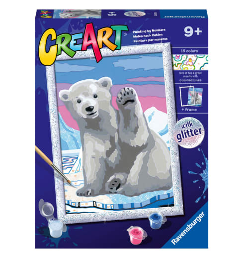 Ravensburger Creart Paint by Number - Pawsome Polar Bear with Glitter (7x10)