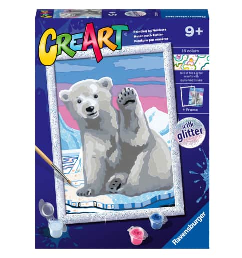 Ravensburger Creart Paint by Number - Pawsome Polar Bear with Glitter (7x10)