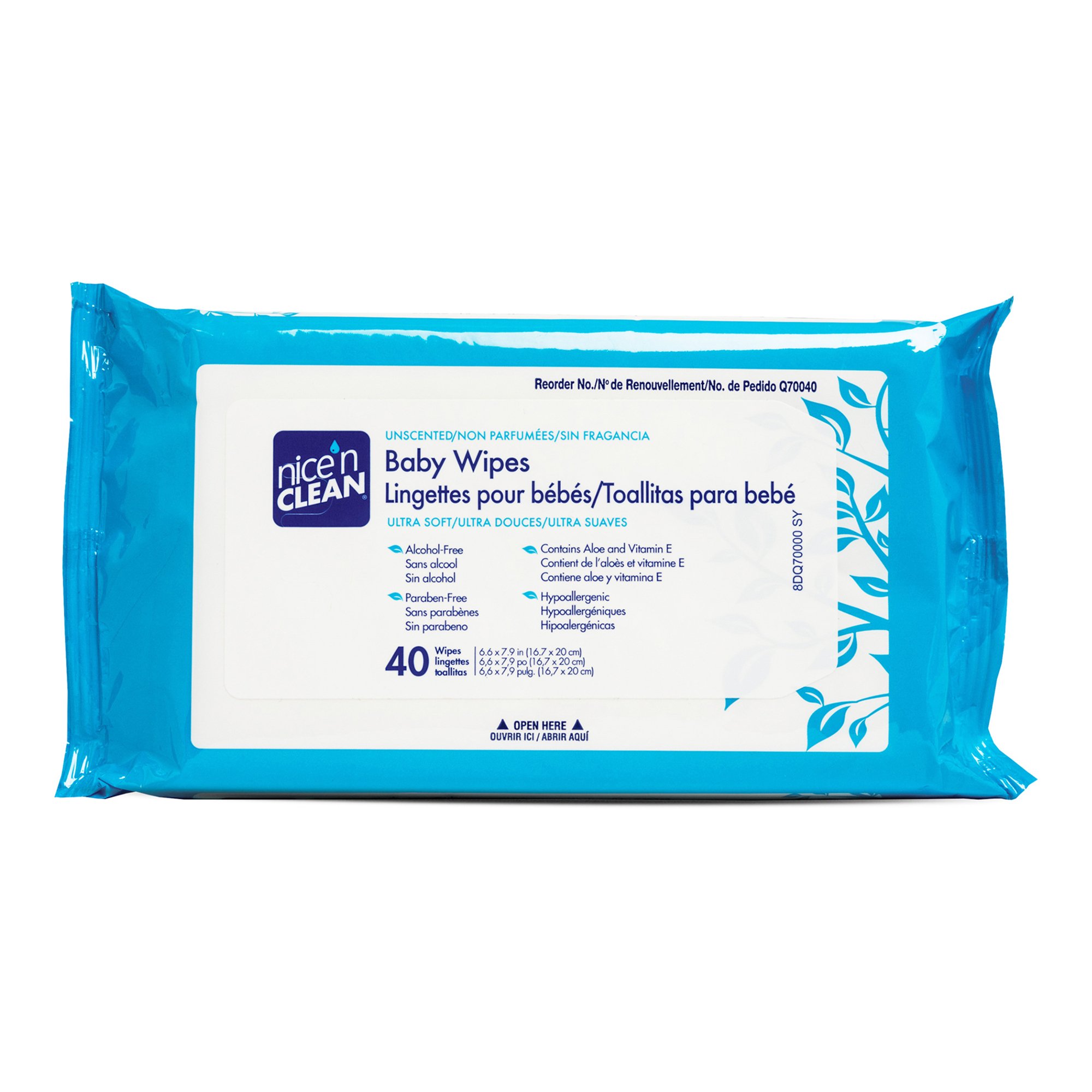 Nice'n Clean Unscented Baby Wipes, Soft Pack MK 386905