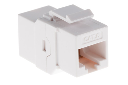 Image of Cat6 RJ45 Inline Coupler Type Keystone Jack, White
