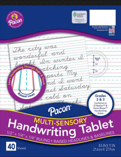 Multi-Sensory Raised Ruled Paper - 8.5" x 11" (40 sheets)