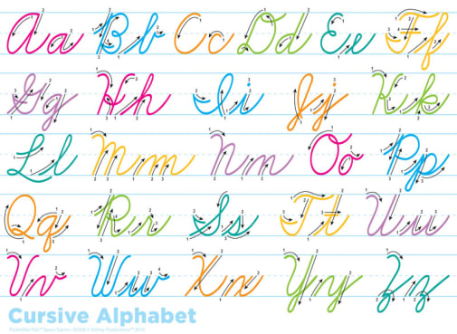 Traditional Cursive PosterMat Pals Space Savers