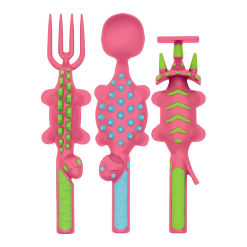 Pink Dino Utensil Set (Constructive Eating)